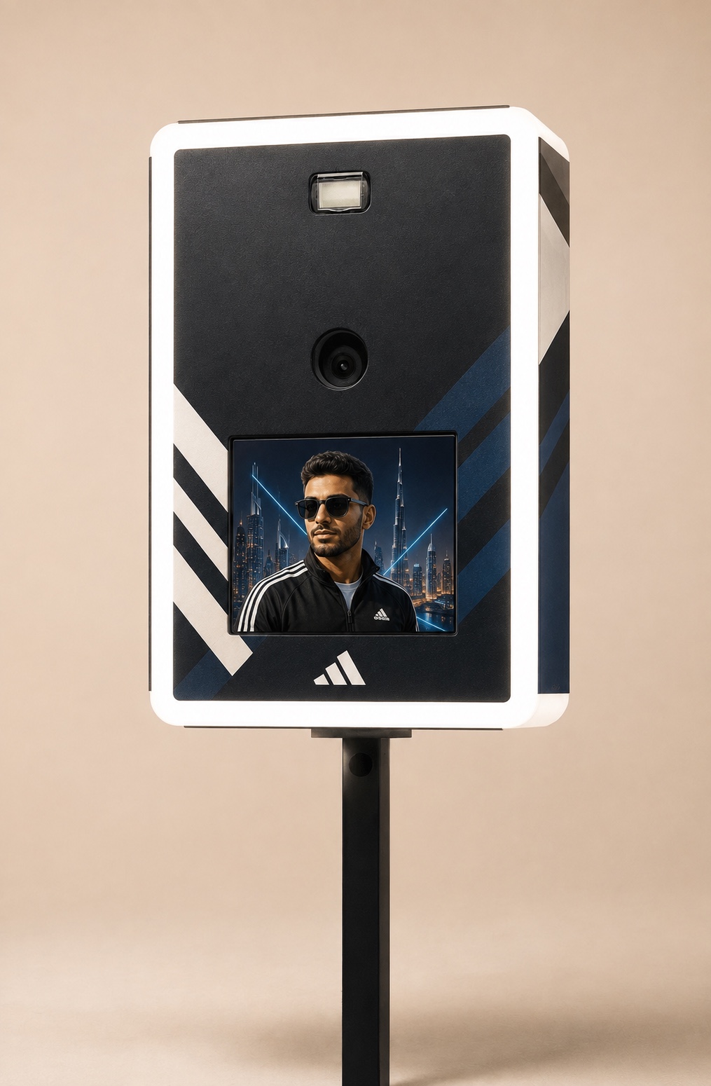 adidas-branded PartyBox Mini configured as an AI Photo Booth