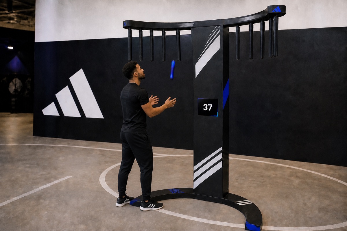 Adidas branding concept for the PartyBox Catch the Baton reaction game