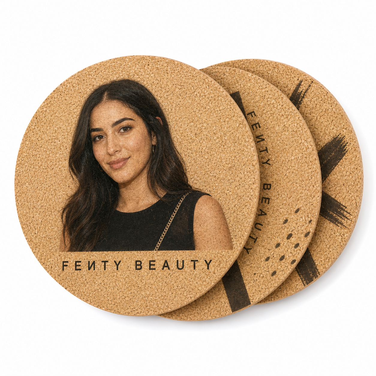 Personalised wooden coaster branding example