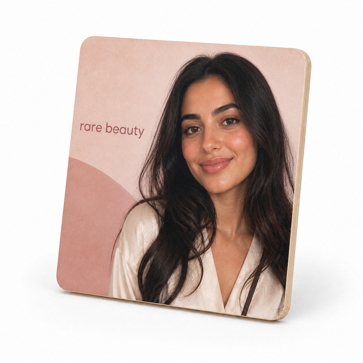 Personalised wooden fridge magnet branding example