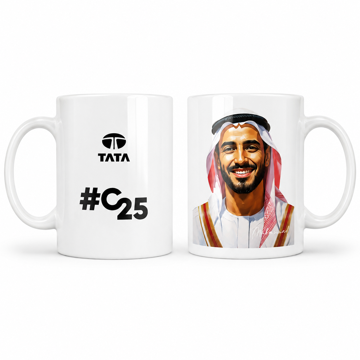 Personalised mug branding example
