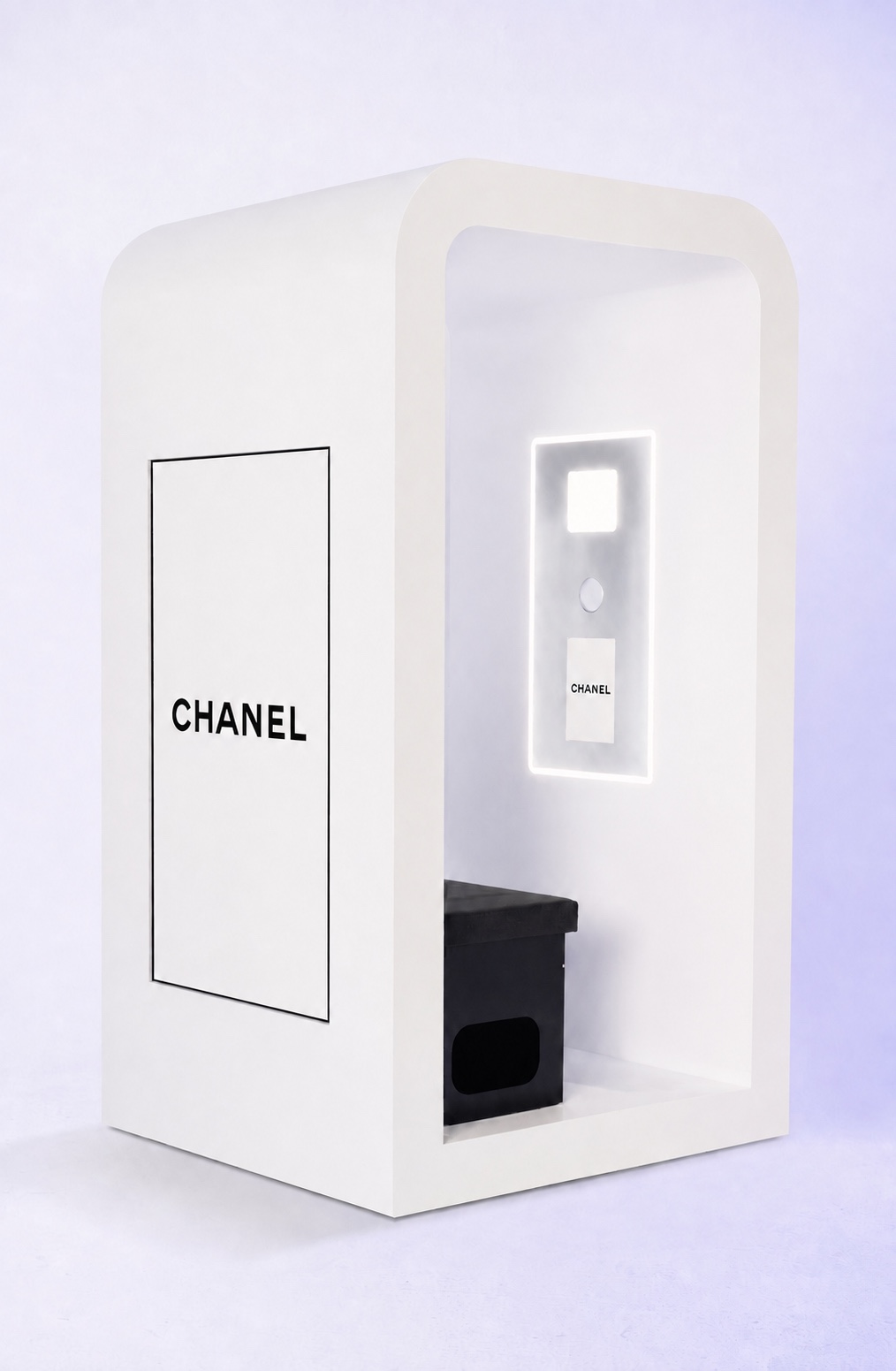 Open Chanel brand application on the PartyBox Enclosed Photo Booth